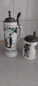 Vintage Bierpullen met Tinnen Deksel, Ophalen of Verzenden