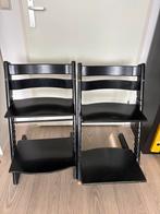 2 Zwarte Stokke Tripp Trapp Stoelen, Ophalen, Gebruikt, Meegroeistoel