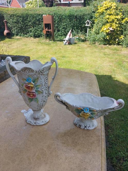 Vintage Keramiek Set - Vaas en Schaal op halen, Antiek en Kunst, Antiek | Vazen, Ophalen of Verzenden