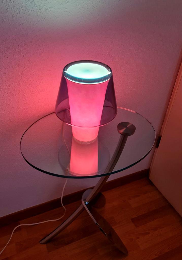 Mushroom IKEA model Gavik glas kleur bordeaux blauw mooi, Huis en Inrichting, Lampen | Tafellampen, Zo goed als nieuw, Minder dan 50 cm
