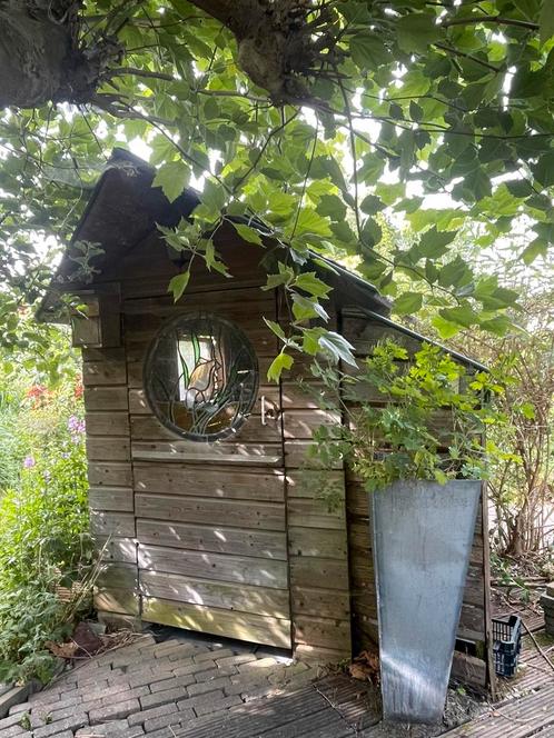 Klein tuinhuisje / Fietsenschuurtje (gratis op te halen), Tuin en Terras, Tuinhuizen, Zo goed als nieuw, Schuur, Hout, 250 tot 500 cm