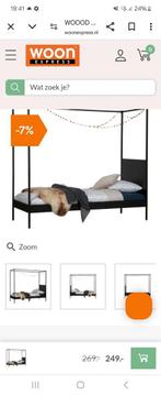 Hemelbed van Woood, Huis en Inrichting, Slaapkamer | Bedden, Ophalen, 90 cm, Eenpersoons, Zo goed als nieuw