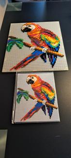 Ministeck Papegaai op bouwplaat met voorbeeld om te bouwen., Ophalen of Verzenden, Zo goed als nieuw