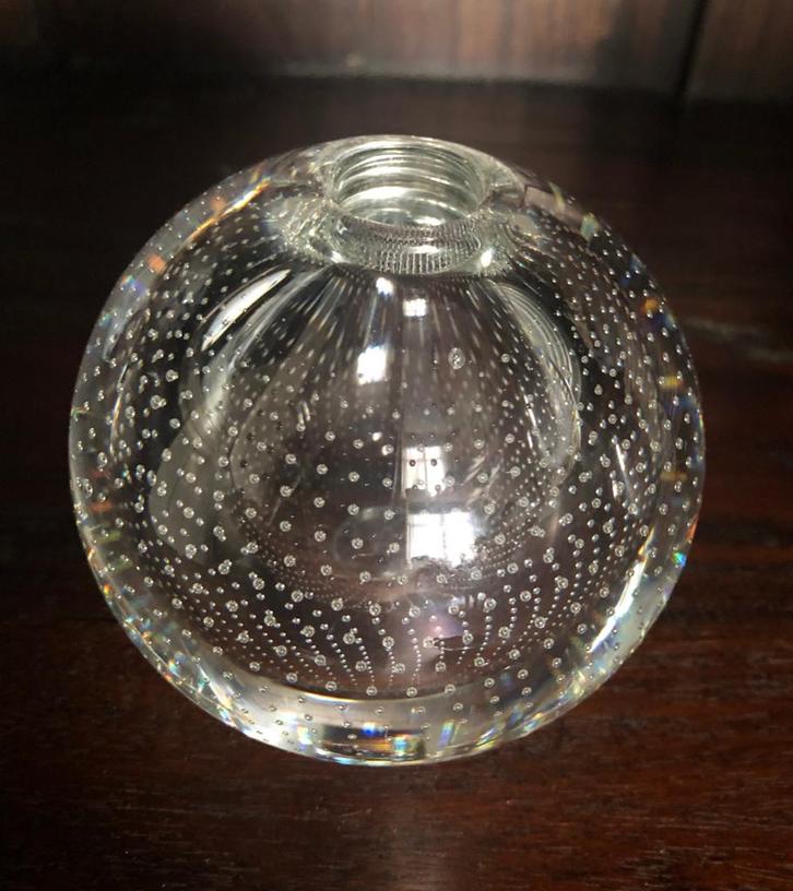 Leerdam - A.D. Copier -  spijkerbol Vaas - Glas, Antiek en Kunst, Antiek | Vazen, Ophalen of Verzenden