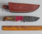 Handgesmeed Damast mes met lederen schede. LP868., Ophalen of Verzenden, Nieuw