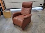 Mooie Bruin Leren Relaxfauteuil, Ophalen, Zo goed als nieuw, 75 tot 100 cm, 50 tot 75 cm