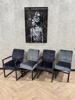 Setje van 4 eetkamerstoelen Tony en Todd antraciet *showroom, Huis en Inrichting, Stoelen, Ophalen of Verzenden, Zo goed als nieuw