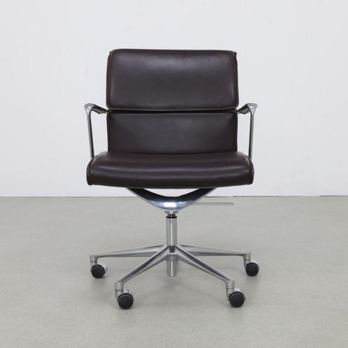 Office Chair in Leather and Aluminium by ICF Italy, 1990s, Huis en Inrichting, Bureaustoelen, Ophalen