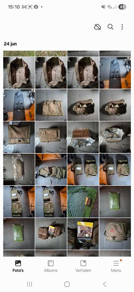 te koop diverse opbergtassen en fouderaal's en buckets, Watersport en Boten, Hengelsport | Karpervissen, Zo goed als nieuw, Overige typen