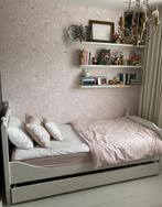 Massief houten stevig meisjes bed eenpersoonsbed met laden, 90 cm, Eenpersoons, Wit, Ophalen of Verzenden