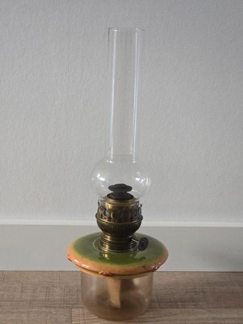 Grote antieke 20" Matador Brenner in groen zalm afgezet roos, Antiek en Kunst, Antiek | Lampen, Ophalen of Verzenden