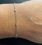14 karaat witgouden armband met 7 zirkonia bedels Siebel, Sieraden, Tassen en Uiterlijk, Met edelsteen, Ophalen of Verzenden, Zo goed als nieuw