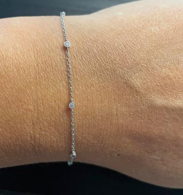 14 karaat witgouden armband met 7 zirkonia bedels Siebel beschikbaar voor biedingen