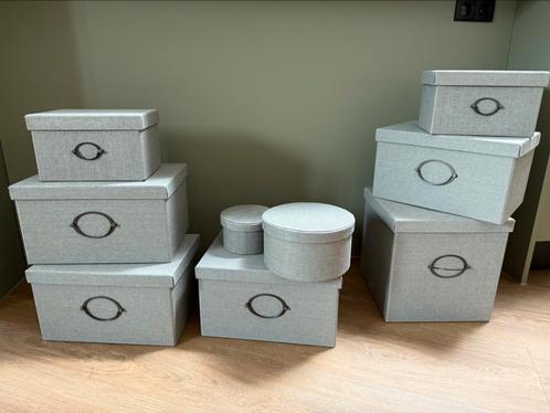 Opbergdozen Ikea KVARNIK 9 stuks twv 70,-, Huis en Inrichting, Woonaccessoires | Schalen en Manden, Zo goed als nieuw, Overige vormen
