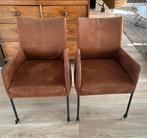 2 cognac kleurige nubuck eetkamerstoelen, zo goed als nieuw!, Huis en Inrichting, Stoelen, Ophalen, Twee, Bruin, Zo goed als nieuw