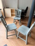 Houten Eetkamerstoelen - Set van 3, Huis en Inrichting, Stoelen, Ophalen, Gebruikt, Drie, Grijs