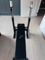 Bench press bankje met verstelbare halter houder, Ophalen, Krachtstation, Borst, Zo goed als nieuw