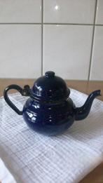 Emaille theepotje, donkerblauw, Antiek en Kunst, Antiek | Emaille, Ophalen of Verzenden