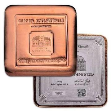 1kg Geiger Edelmetalle Koperbaar 999.9 beschikbaar voor biedingen