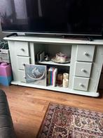Lichtgroene TV kast met opbergruimte, Gebruikt, 100 tot 150 cm, Ophalen of Verzenden, Minder dan 100 cm