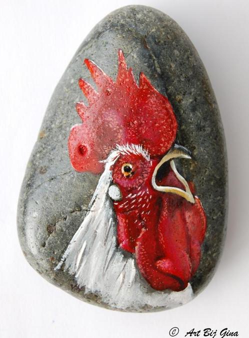 Meneer de Haan, geschilderd op een mooie riviersteen, Antiek en Kunst, Kunst | Overige Kunst, Ophalen of Verzenden