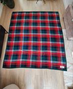 Dralon Aabe Plaid - Rood, Groen Geruit, Gebruikt, 150 tot 200 cm, Vintage, Ophalen of Verzenden