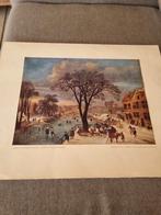 Mooie antieke poster. Jacob Fouquier "winter", Antiek en Kunst, Ophalen of Verzenden