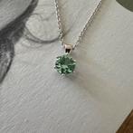 Zilveren 925 ketting met groene steen 45cm, Sieraden, Tassen en Uiterlijk, Kettingen, Verstelbaar, Nieuw, Ophalen of Verzenden