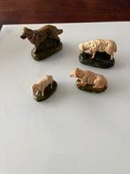 Antieke Kerststal gipsen herdershond en schapen, Ophalen of Verzenden, Zo goed als nieuw