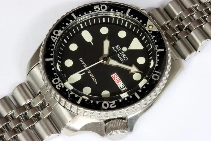 Seiko SKX 007, Sieraden, Tassen en Uiterlijk, Horloges | Heren, Zo goed als nieuw, Polshorloge, Seiko, Staal, Staal, Ophalen of Verzenden
