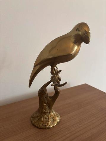 papegaai vogel messing beeld dier hollywood regency vintage beschikbaar voor biedingen
