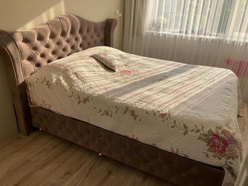 Bed met opbergruimte, Huis en Inrichting, Slaapkamer | Bedden, Gebruikt, Tweepersoons, 160 cm, 200 cm, Hout, Bruin, Ophalen