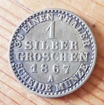 Duitsland Pruissen 1 silber groschen 1867 A beschikbaar voor biedingen