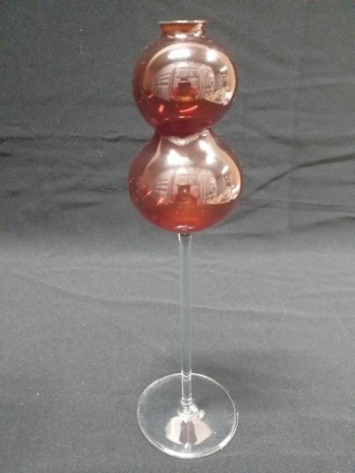 Hoge vaas met 2 bollen, Huis en Inrichting, Woonaccessoires | Vazen, Zo goed als nieuw, Overige kleuren, 75 cm of meer, Glas, Ophalen of Verzenden