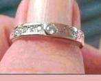 Zilveren ring Swarovski steentje maat 18, Sieraden, Tassen en Uiterlijk, Ringen, Verzenden, Nieuw, Zilver, Zilver