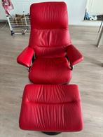 Rode luxe leren Fauteuil, Ophalen, 100 tot 125 cm, Leer, Luxe comfort