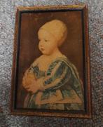 Antieke reproductie Stuart baby (Anthony van Dijck) in lijst, Ophalen of Verzenden