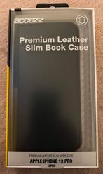 iPhone 13 Pro leather slim book case - donkerblauw, Telecommunicatie, Nieuw, Hoesje of Tasje, IPhone 13 Pro, Ophalen of Verzenden