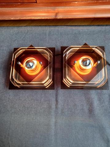 Vintage Herda wandlampen, set van 2 stuks, jaren '70, nr 04. beschikbaar voor biedingen