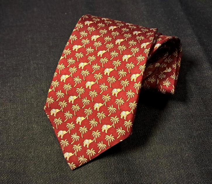 Frangi zijden stropdas rood olifanten Novelty, Kleding | Heren, Stropdassen, Zo goed als nieuw, Met patroon, Rood, Ophalen of Verzenden