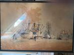 Aquarel Rotterdamse Haven door Marius de Jongere, Antiek en Kunst, Ophalen