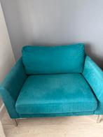 Te koop: Stijlvolle 1,5-zits bank in turquoise blauw, Ophalen, Zo goed als nieuw, 75 tot 100 cm