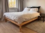 Bed frame 140x200 cm incl lattenbodems 70x200, Tweepersoons, Zo goed als nieuw, Hout, 140 cm
