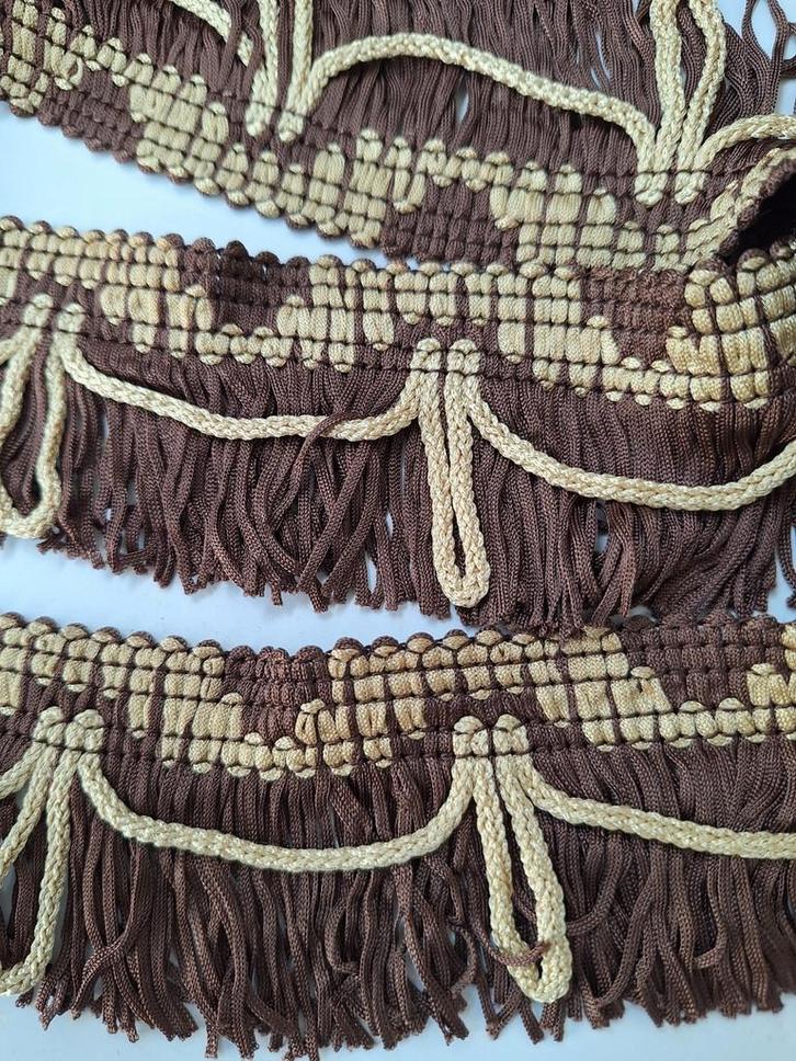 Prachtig vintage d.bruin franjeband. 5 meter 12.50, Hobby en Vrije tijd, Naaien en Fournituren, Nieuw, Knoop of Knopen, Ophalen of Verzenden