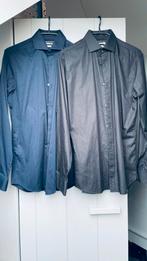 2 overhemden Jack en Jones. Blauw en Zwart, Blauw, Halswijdte 38 (S) of kleiner, Ophalen of Verzenden, Zo goed als nieuw