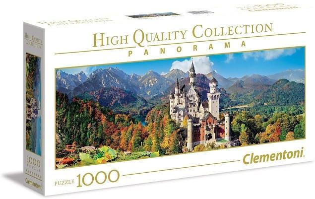 Clementoni: Panorama: Neuschwanstein 1000 stukjes, Hobby en Vrije tijd, Denksport en Puzzels, Zo goed als nieuw, Legpuzzel, 500 t/m 1500 stukjes