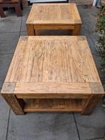 2 Teakhouten Salontafels - 70x70x40 cm, Huis en Inrichting, Tafels | Salontafels, Ophalen of Verzenden