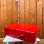 Kist koffer metaal ijzer gereedschap 39 x 24 x 11,5 rood, Ophalen of Verzenden, Gebruikt, Metaal