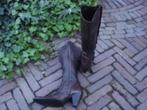 GRATIS VERZENDEN LUXE BRUINE LEREN VINTAGE COWBOYLAARZEN 38, Hoge laarzen, Bruin, Verzenden, Zo goed als nieuw