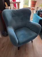 Zeegroene Fluweel Fauteuil - Ruim & Comfortabel, Huis en Inrichting, Fauteuils, Ophalen